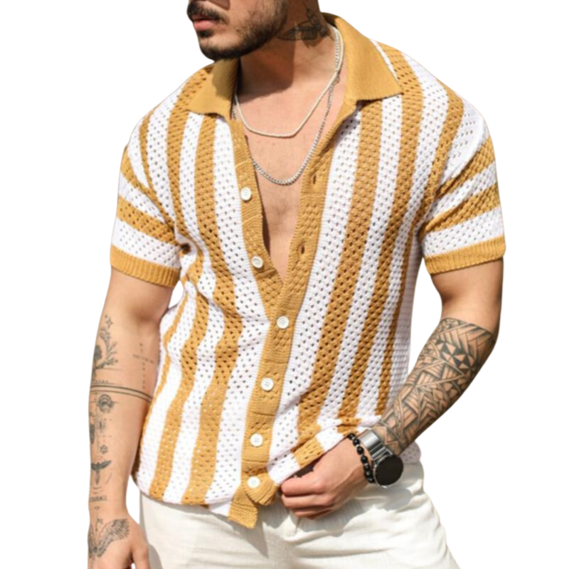 Men's Knitted Button-up