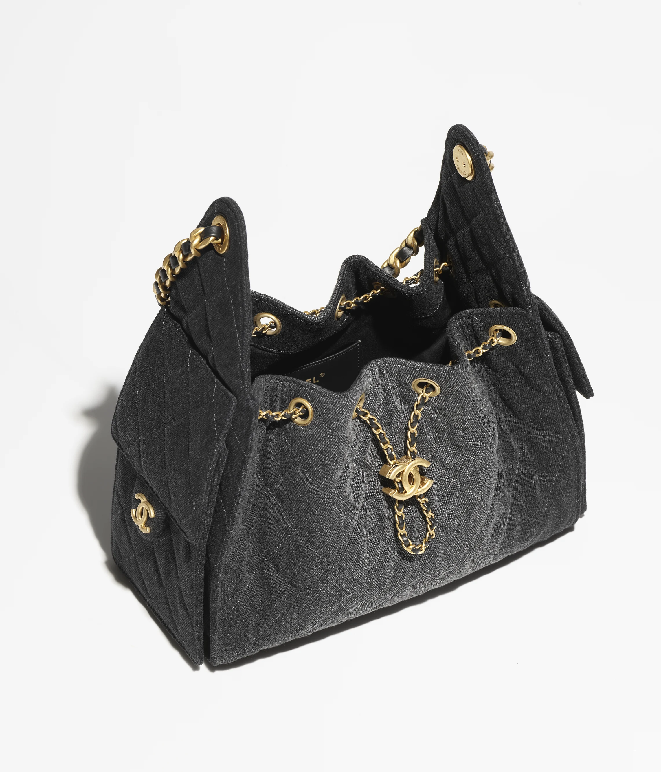 Chanel Small 25 Bag Suede & Gold-Tone Metal Black AS5293-B20520-U0725