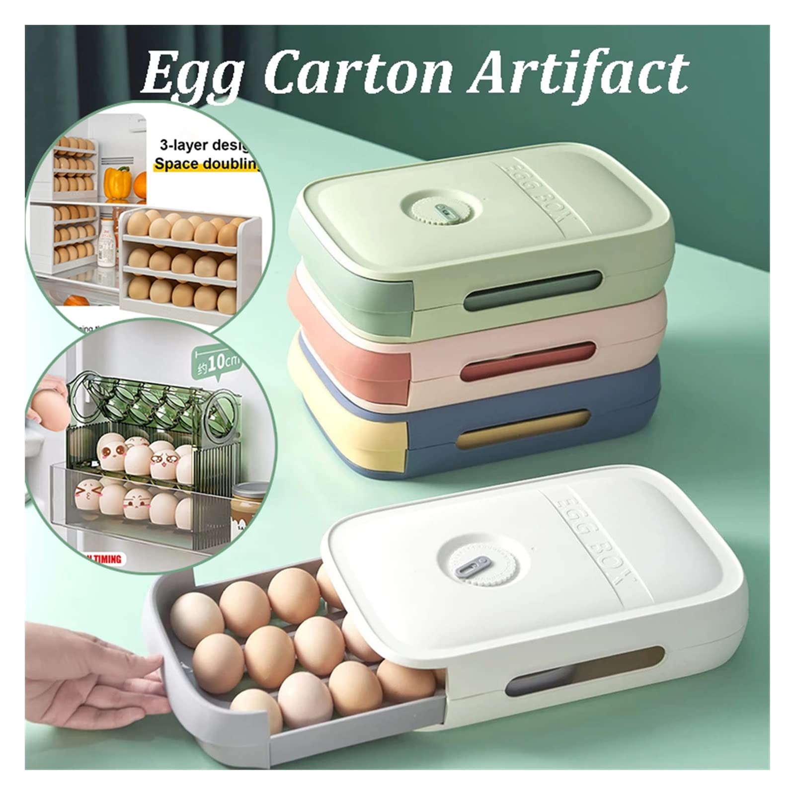 (🔥HOT SALE - 50% OFF) New Drawer Type Egg Storage Box, Buy 3 Get Extra 10% OFF