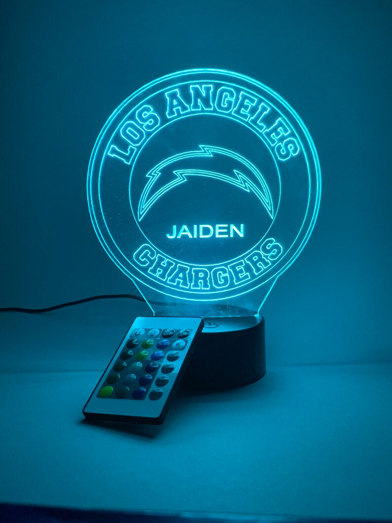 LOS ANGELES CHARGERS 3D LAMP PERSONALIZED