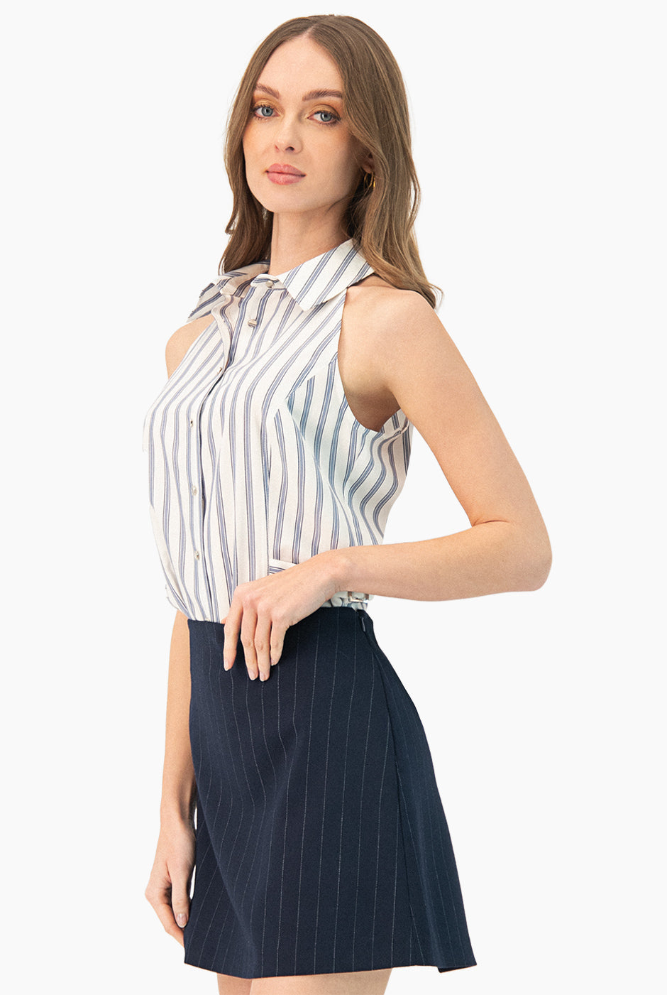 Top cuello halter y botones