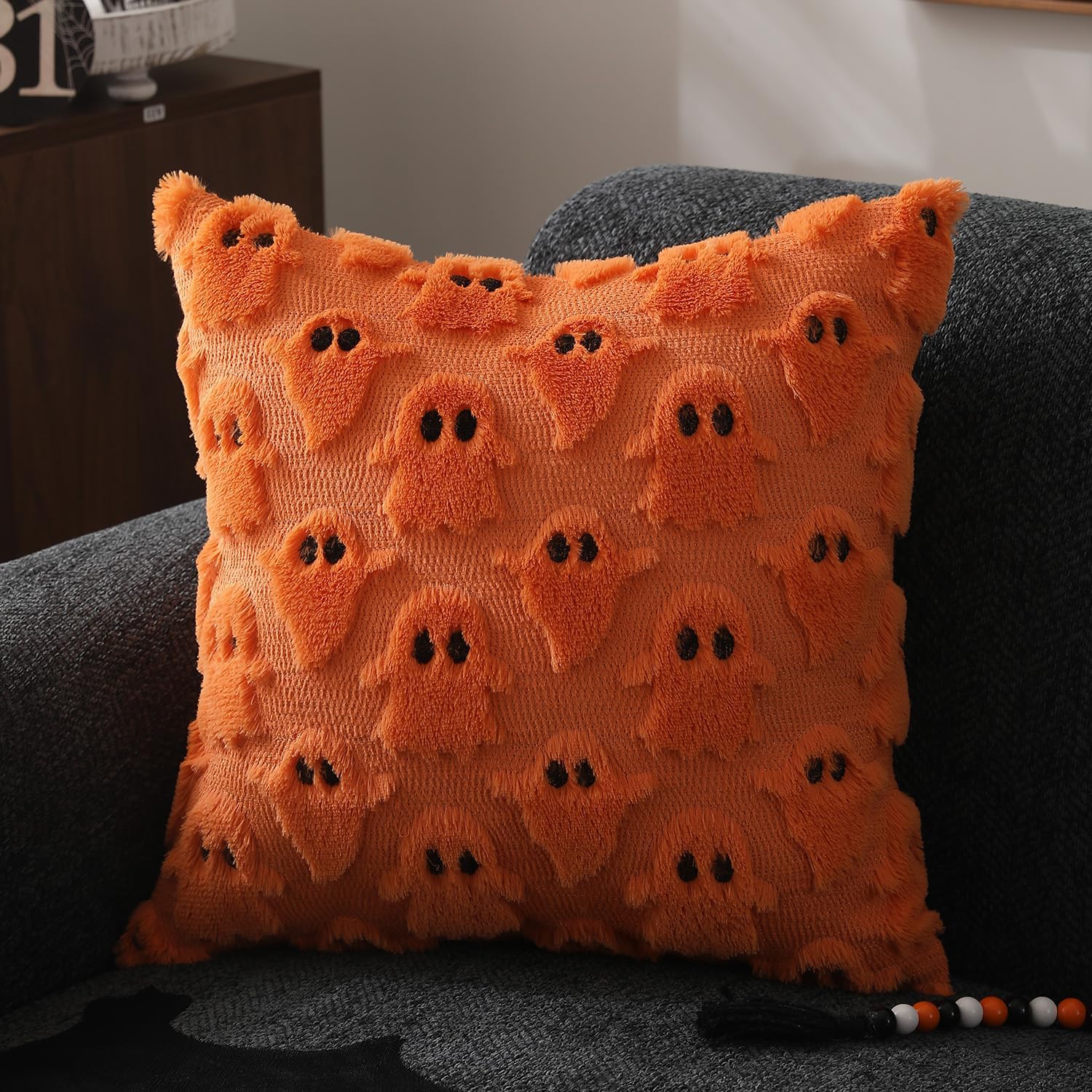 🍁Fall Decorations👻Soft Plush Fur Wool Throw Pillow Cases