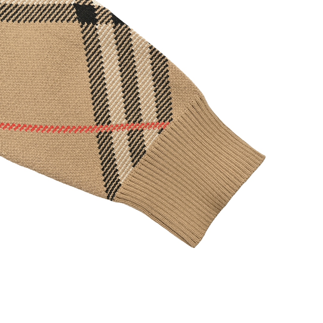 Burberry 24Fw diagonal check crew neck knitted sweater
