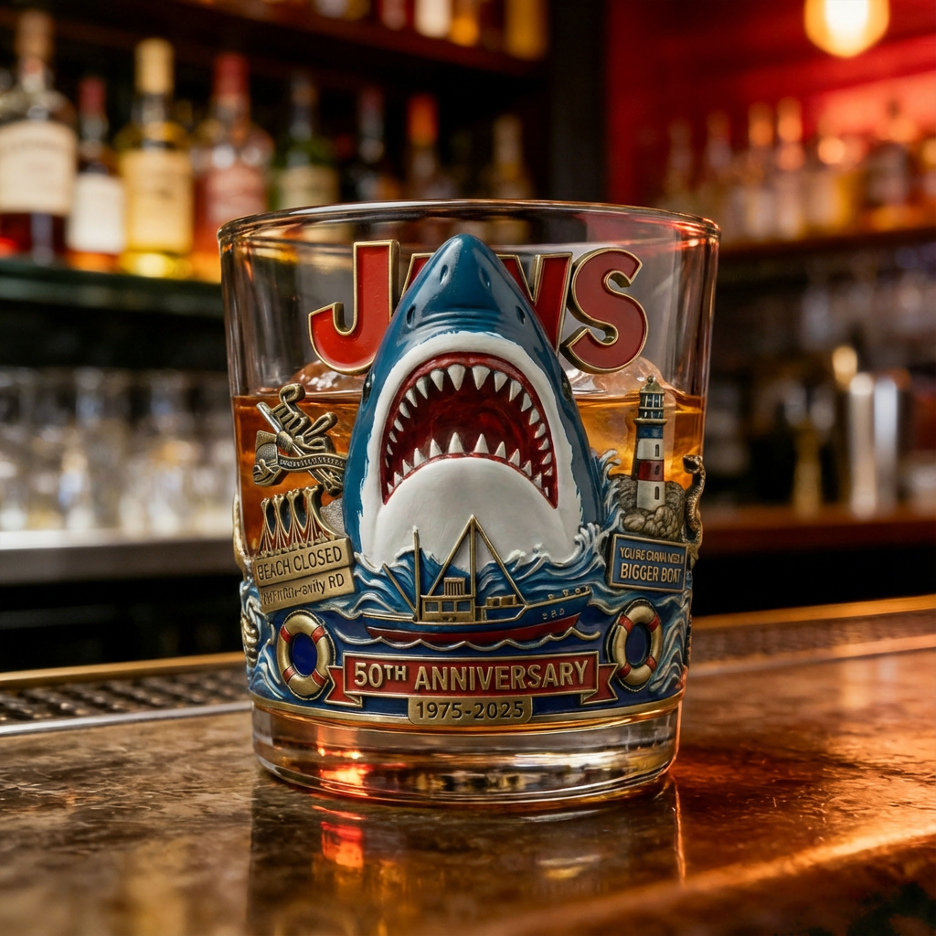 JAWS 50th Anniversary Limited Edition Whiskey Glass