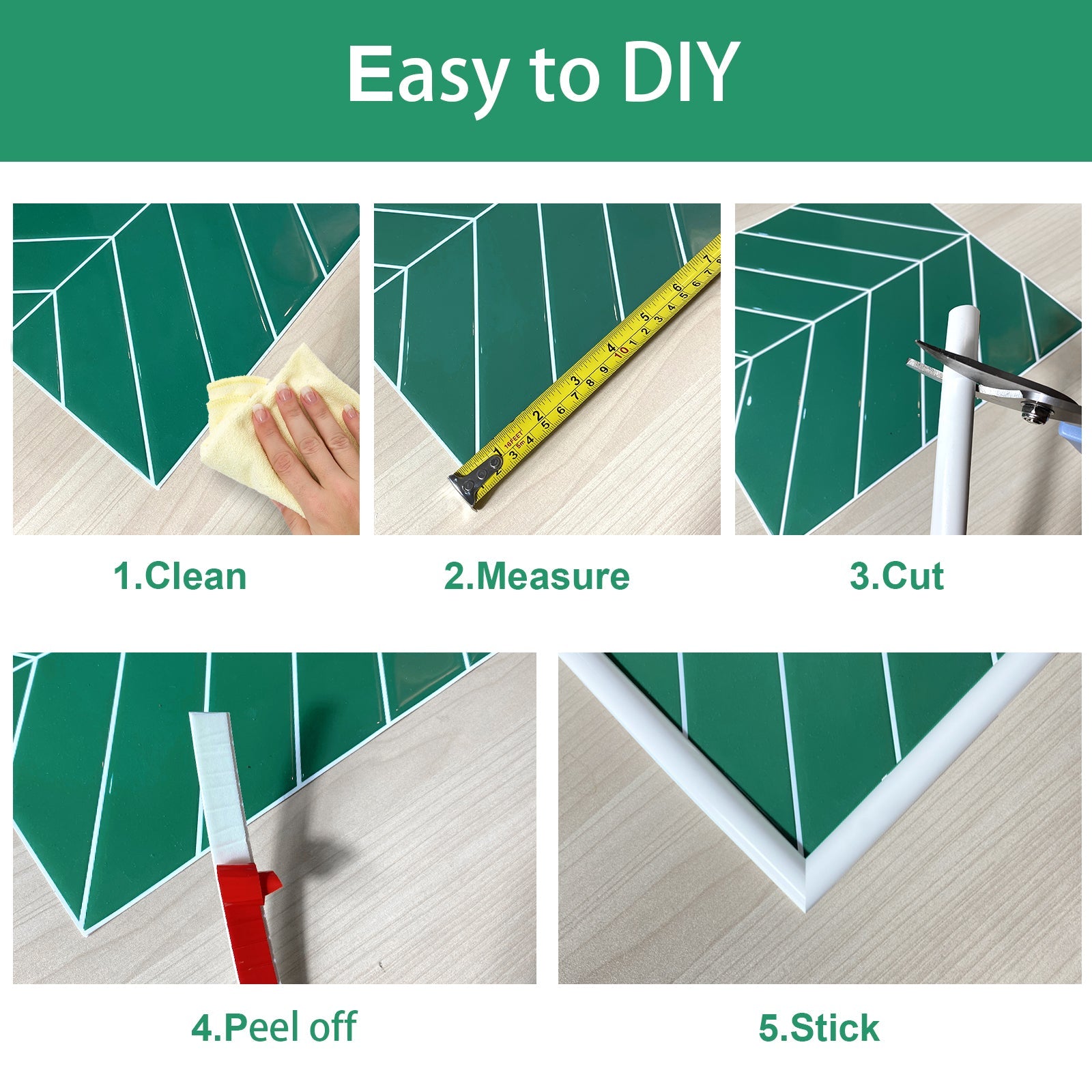 10 Feet White Peel and Stick Tile Edge Trim Roll Pack