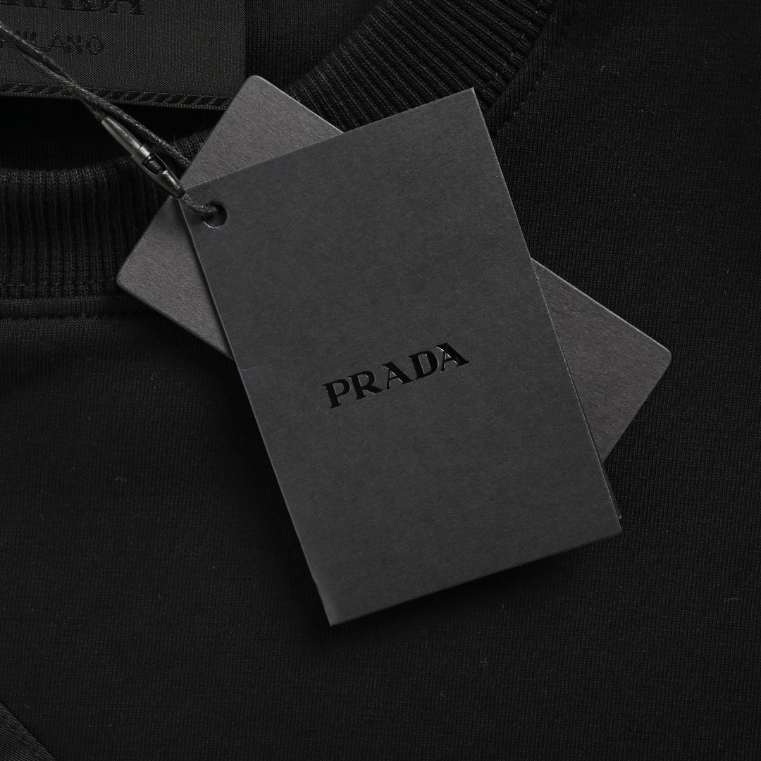 Prada 24Fw Triangle Logo Chest Pack Backpack Crew Neck Sweatshirt