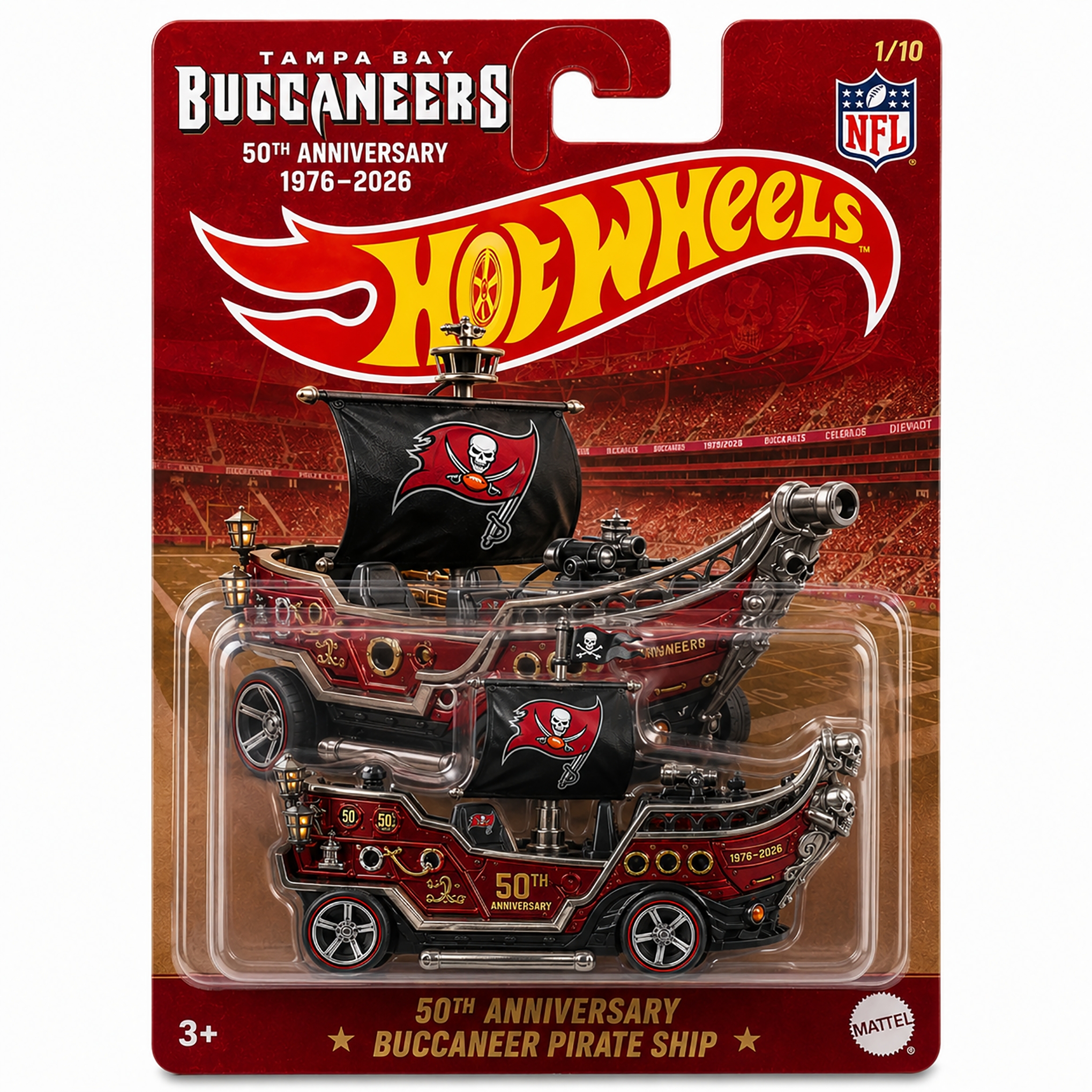 Hot Wheels Tampa Bay Buccaneers 50th Anniversary Buccaneer Pirate Ship