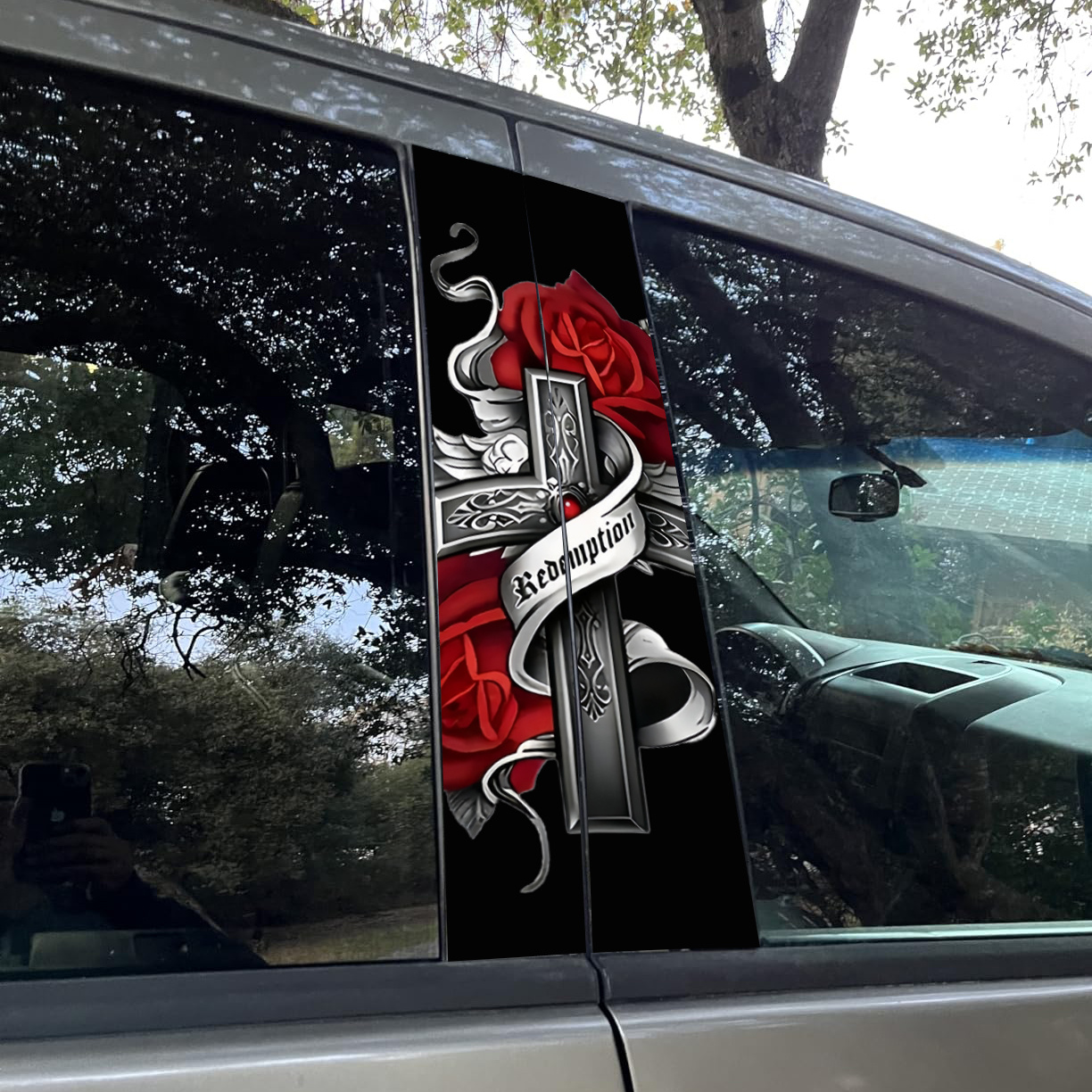 🌲Early Christmas Sale 49% OFF🌲Cross Universal Car B-Pillar Waterproof Sticker – Universal Fit for All Models