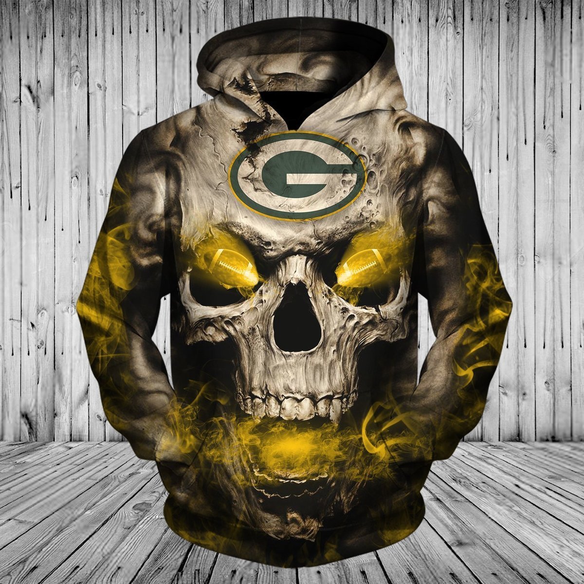 PACKERS 3D HOODIE SKULL26
