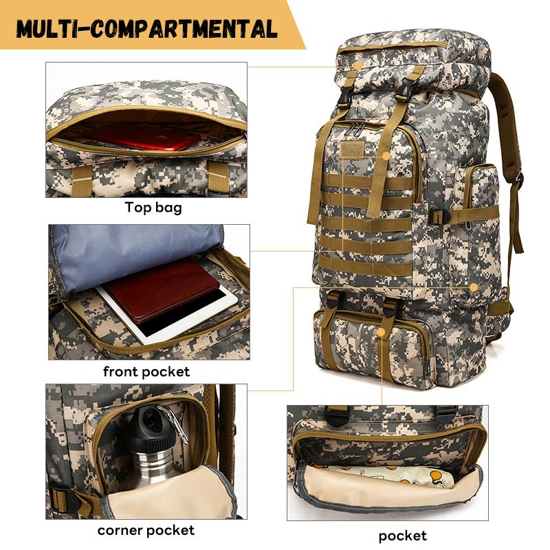 🔥ON SALE - 50% OFF🔥80L Camping Hiking Military Tactical Backpack,Waterproof and Breathable Travel Backpack
