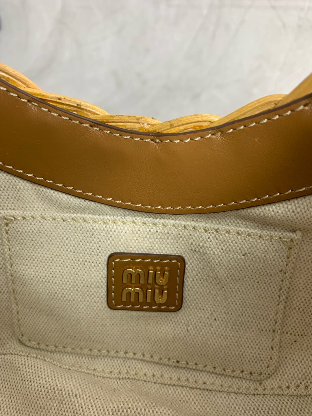 Miu Miu Summer Countryside Holiday Style Braided Basket Bag 5BC125