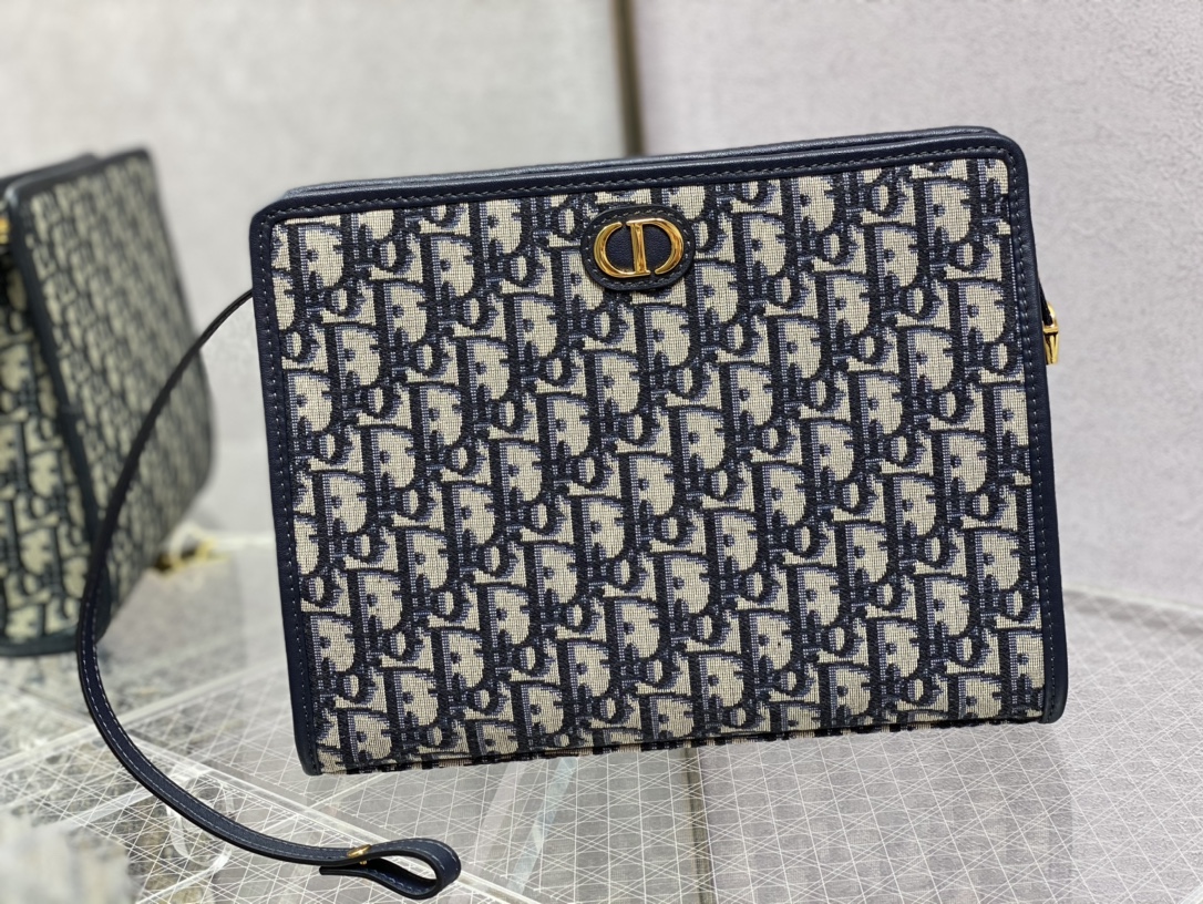 Dior Oblique canvas clutch