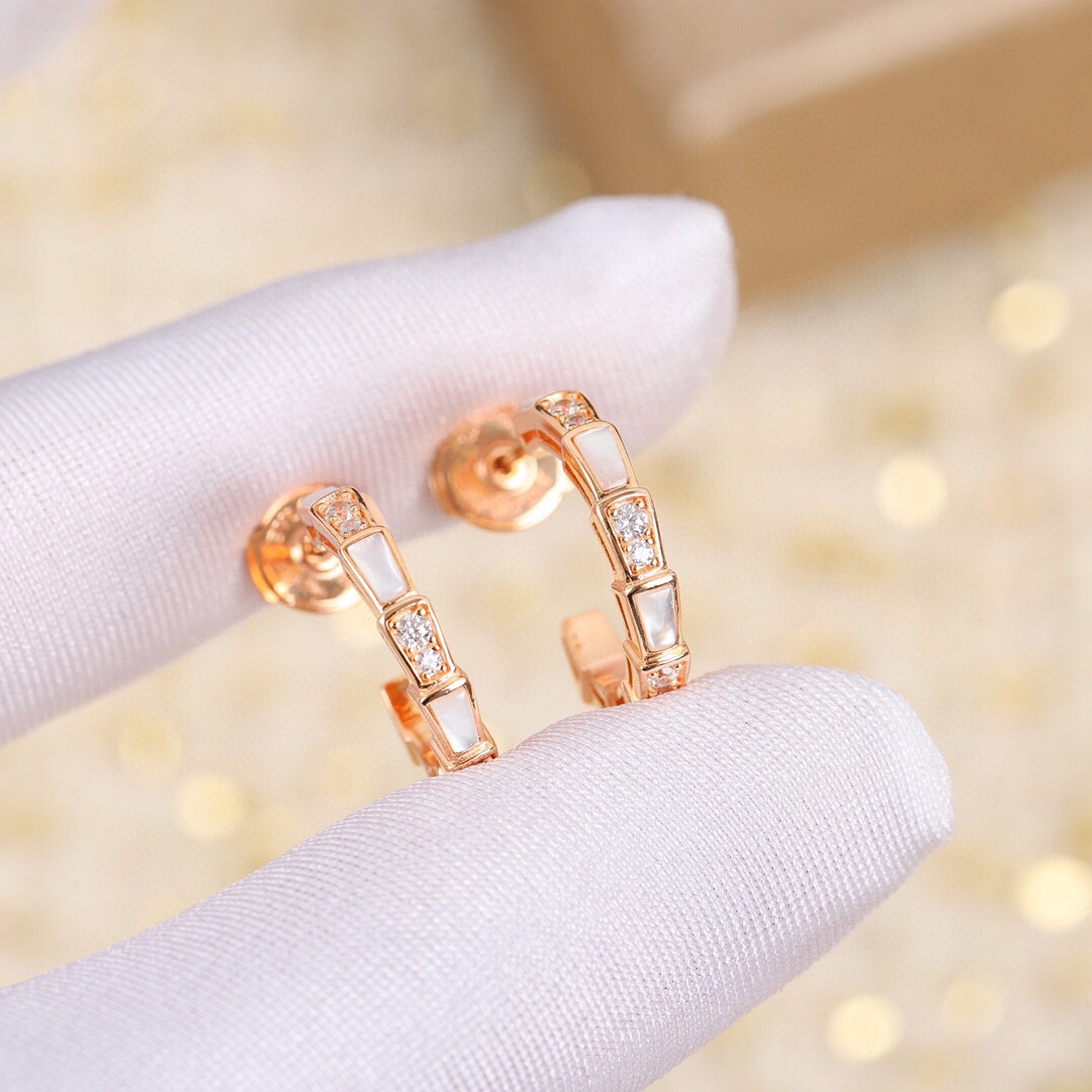 Bulgari hoop diamond earrings