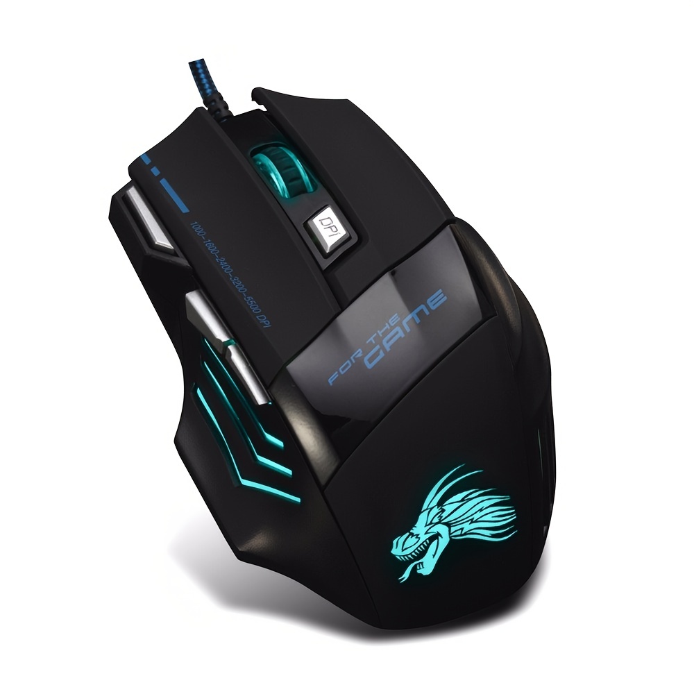 Wired Gaming Mouse 7 Button Backlit Ergonomic USB Mice 5500 DPI Backlight Adjustable Optical Mice For PC Gamer Computer Desktop
