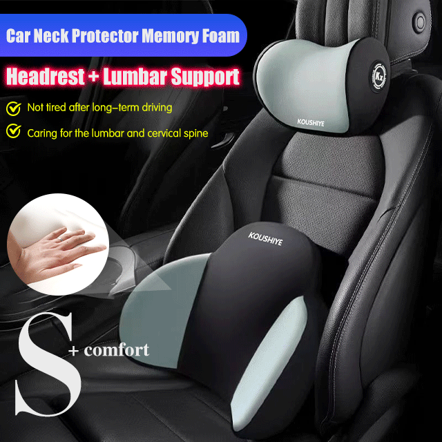 (🔥Last Day Promotion-SAVE 50% OFF)🚗Car Neck Protector Memory Foam Headrest and Lumbar Support-BUY 2 GET 10% OFF & FREE SHIPPING