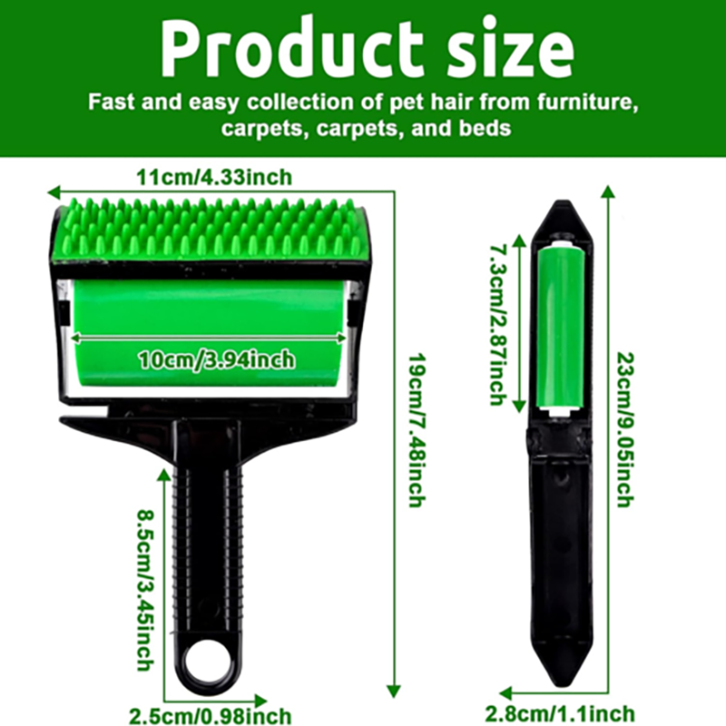 2Piece Set Reusable Sticky Lint Roller, Stick It Roller, Washable Silicone Stick