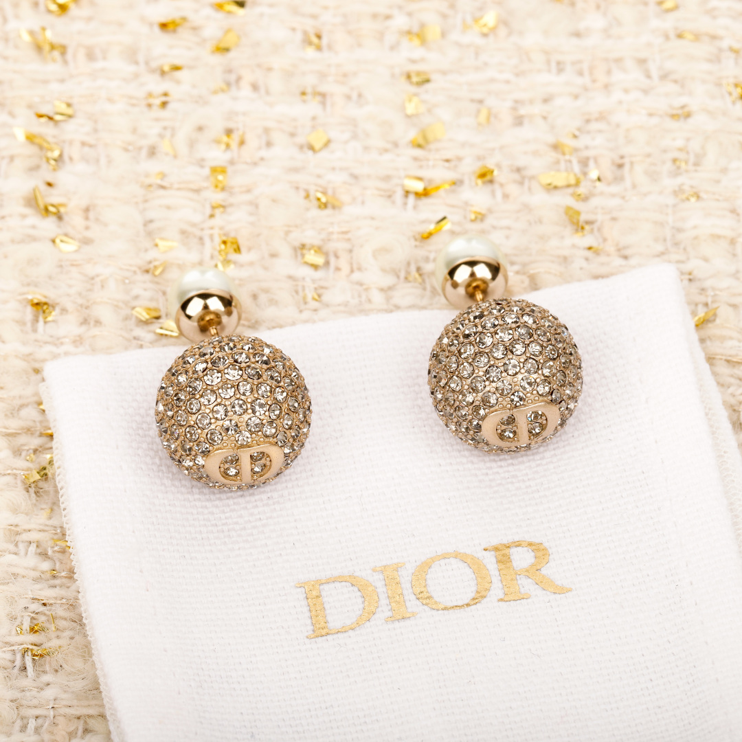 Dior Diamond Ball Earrings