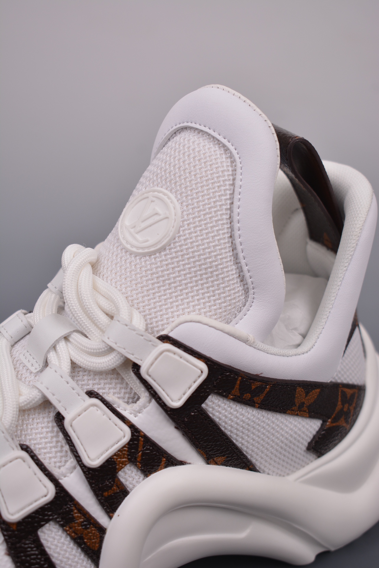 Louis Vuitton Archlight Sneakers White Brown Jacquard