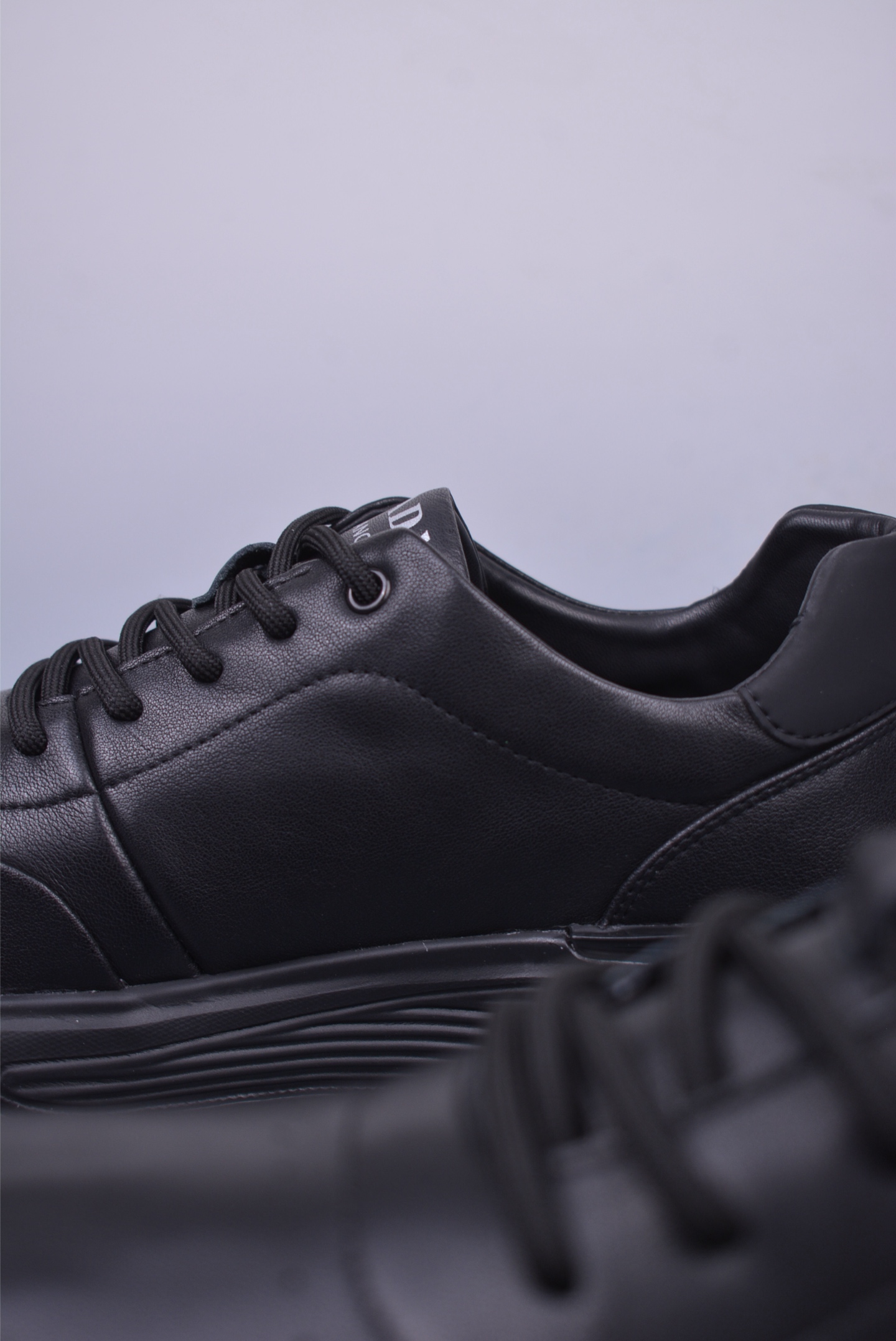 Prada triangle series platform sneakers all black 3D936M