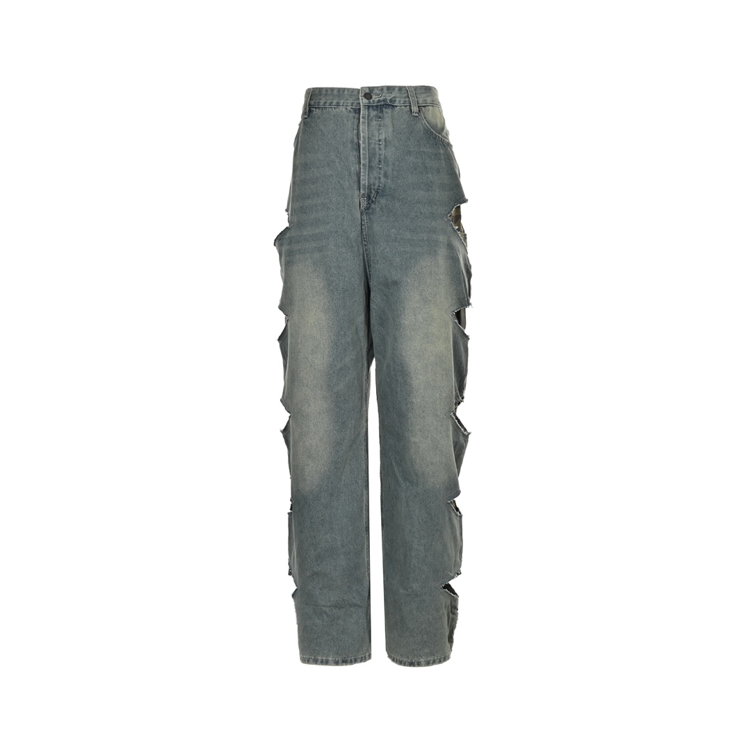 Balenciaga Knife-cut Camouflage Double Jeans