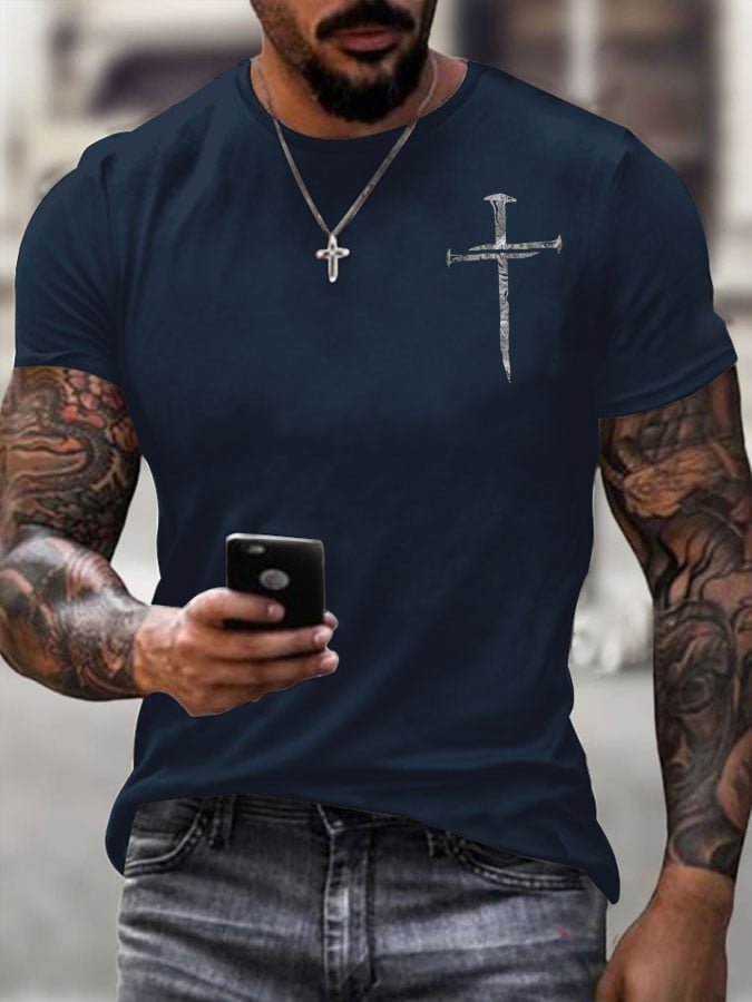 🔥Hot Sale Picks 🔥Men's IT‘S NEVER LUCK IT'S ALWAYS GOD Print T-Shirt