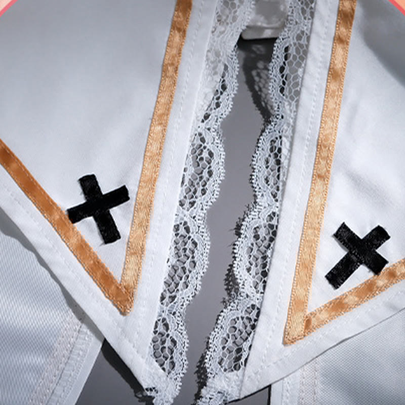 Nun Cross Hollow Out Lingerie Dress Set