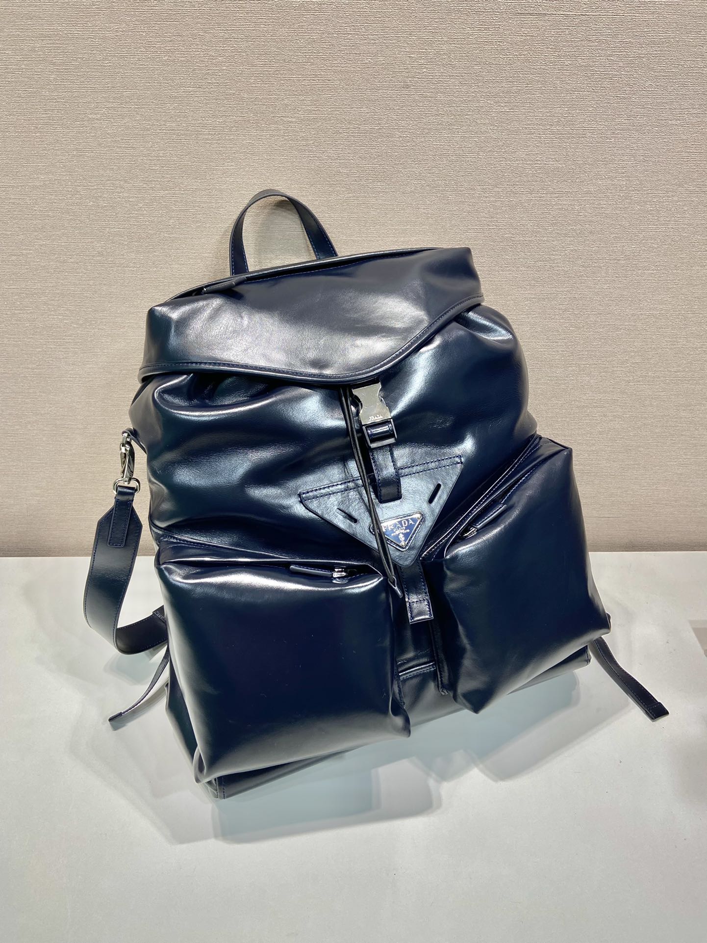 Prada catwalk waxed leather backpack 2VZ108