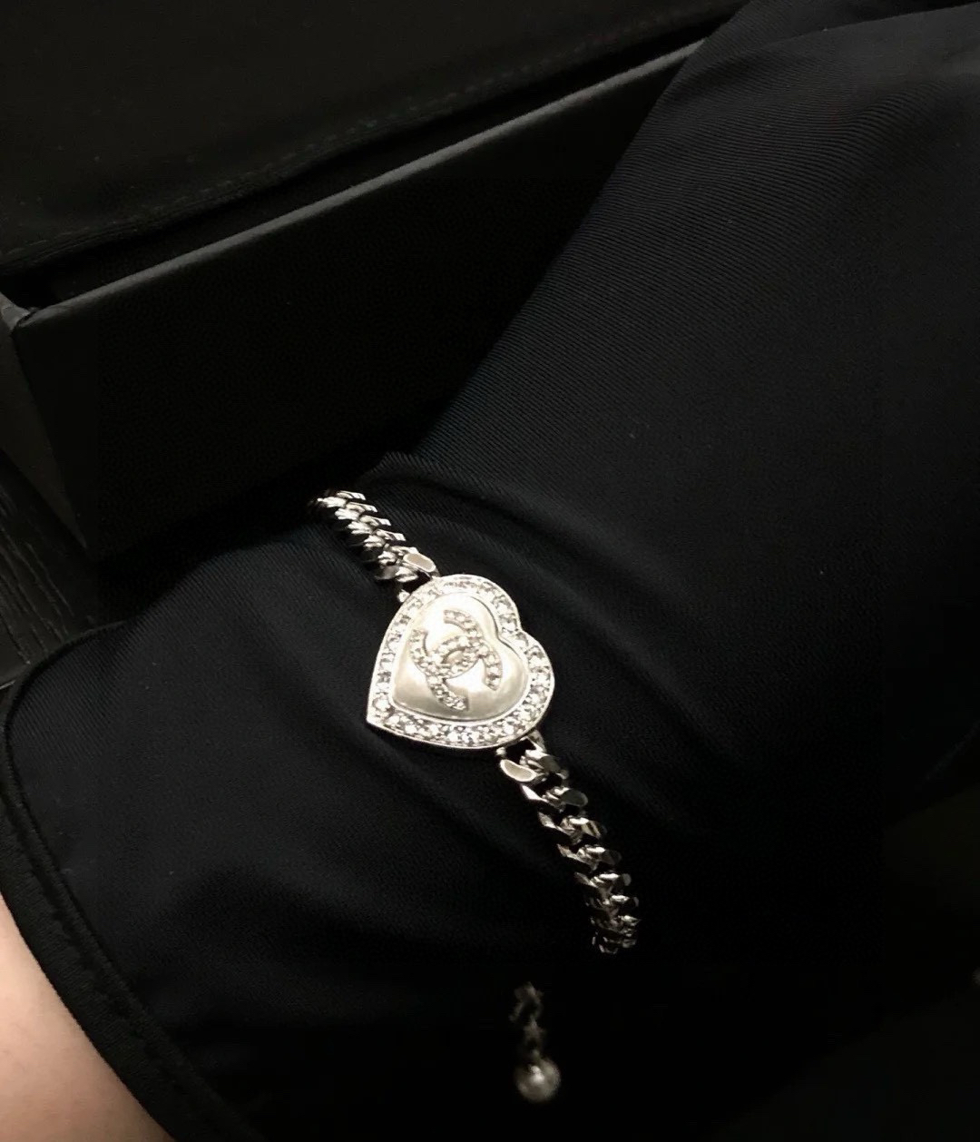 Chanel Heart Peach Bracelet Necklace