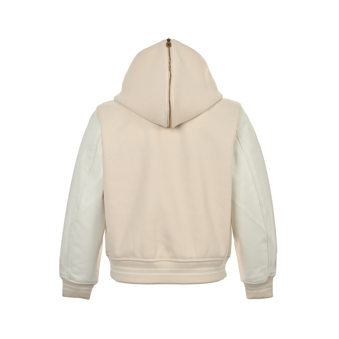 Louis Vuitton 24Fw Nautical Collection Pearl Embroidered Conch Hooded Baseball Jacket