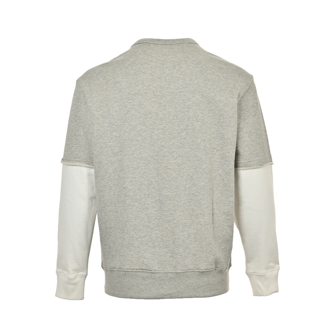 Gucci 24Fw embroidered logo patchwork faux two-piece sweatshirt