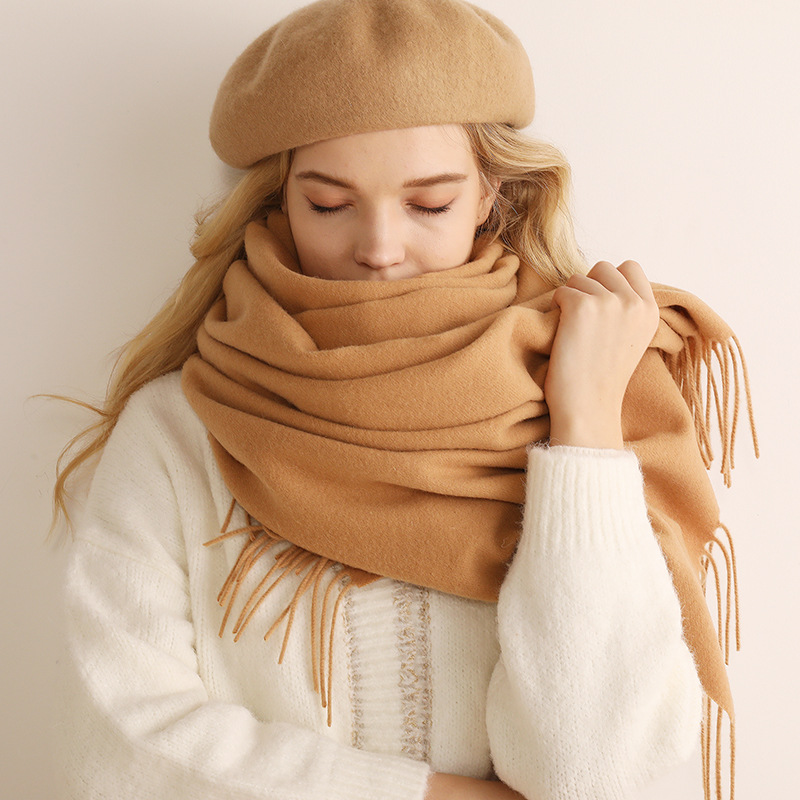 Fashion Long Solid Cashmere Shawl Scarf for Lady Warm Winter Cashmere Scarf Autumn Pashmina Shawl Scarf