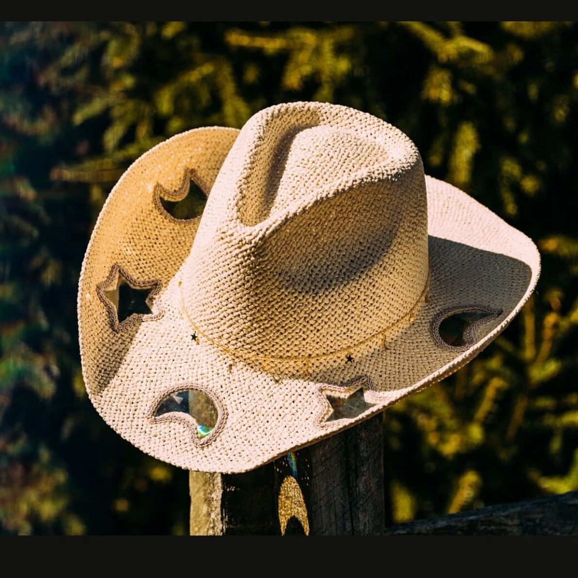 💥ON SALE💥Celestial Suncatcher Cosmic Cowgirl Straw Prism Hat