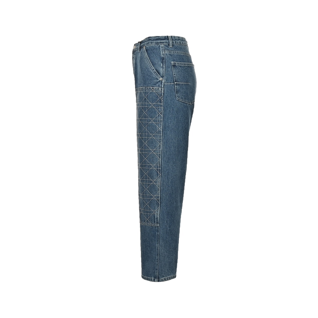Dior 24Fw embroidered cannage cargo jeans
