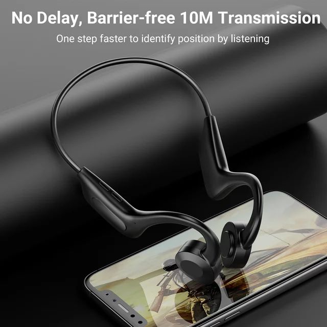 Bone Conduction Headphones Bluetooth 5.0,Wireless Open Ear Headphones with Built-in Mic,Waterproof Earphones,Sweatproof Sports Headset for Running,Cycling,Hiking,Gym,Climbing & Driving