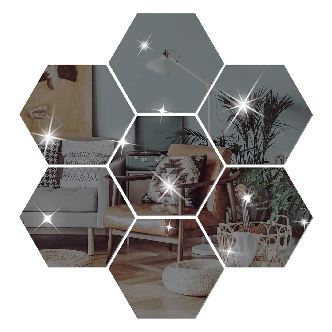 🔥Last Day Promotion-50% OFF🔥Hexagon Mirror Wall Stickers-(15cm)-1 Set(12 Pieces)-Buy 3 Sets Get 3 Sets FREE & FREE SHIPPING