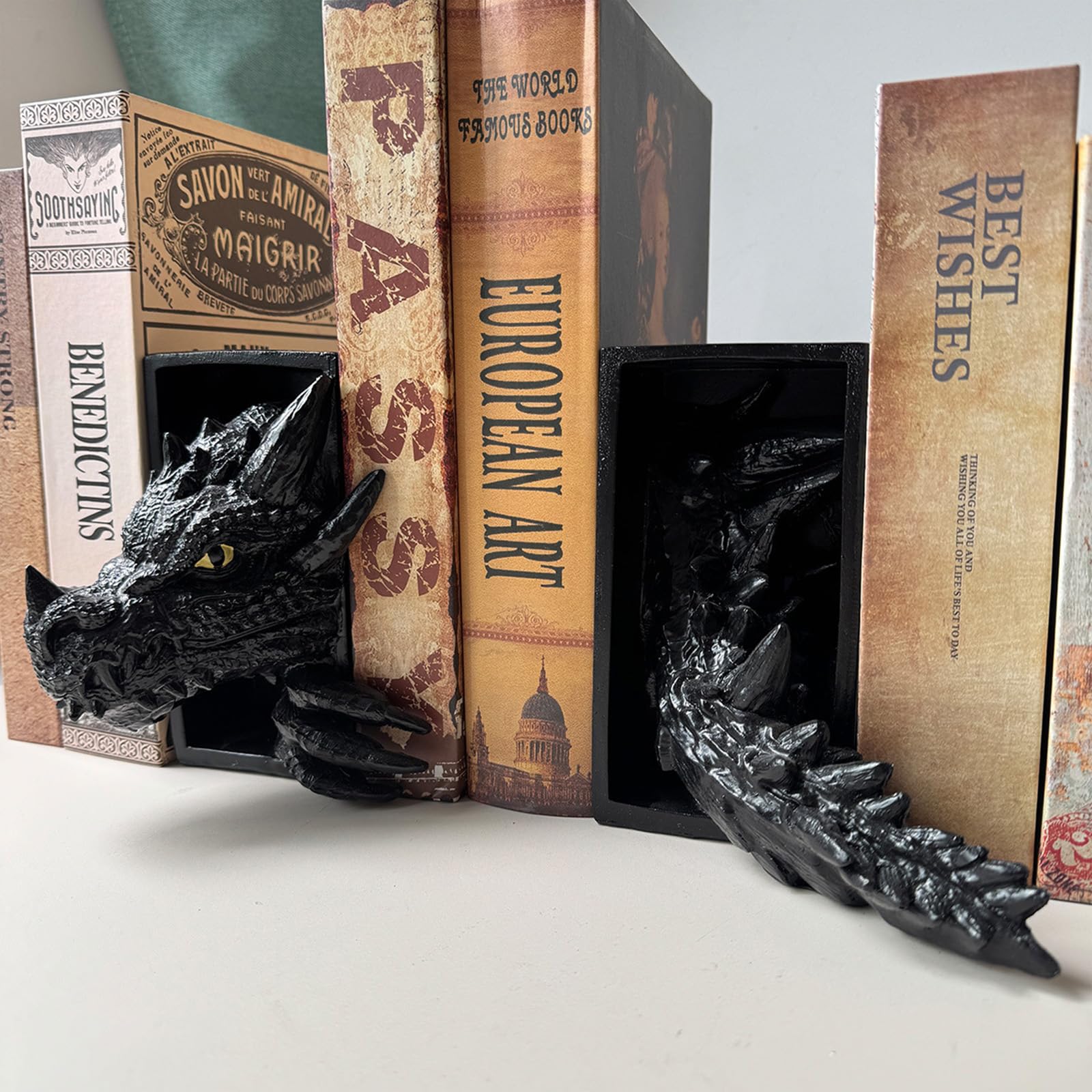 🔥 Dragon Bookends Ornaments – Fierce & Functional Resin Decor 🐉
