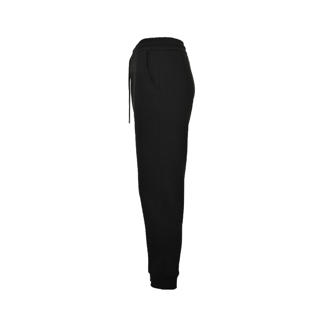 Loewe 23Fw leather patch pocket embroidered flame fleece trousers