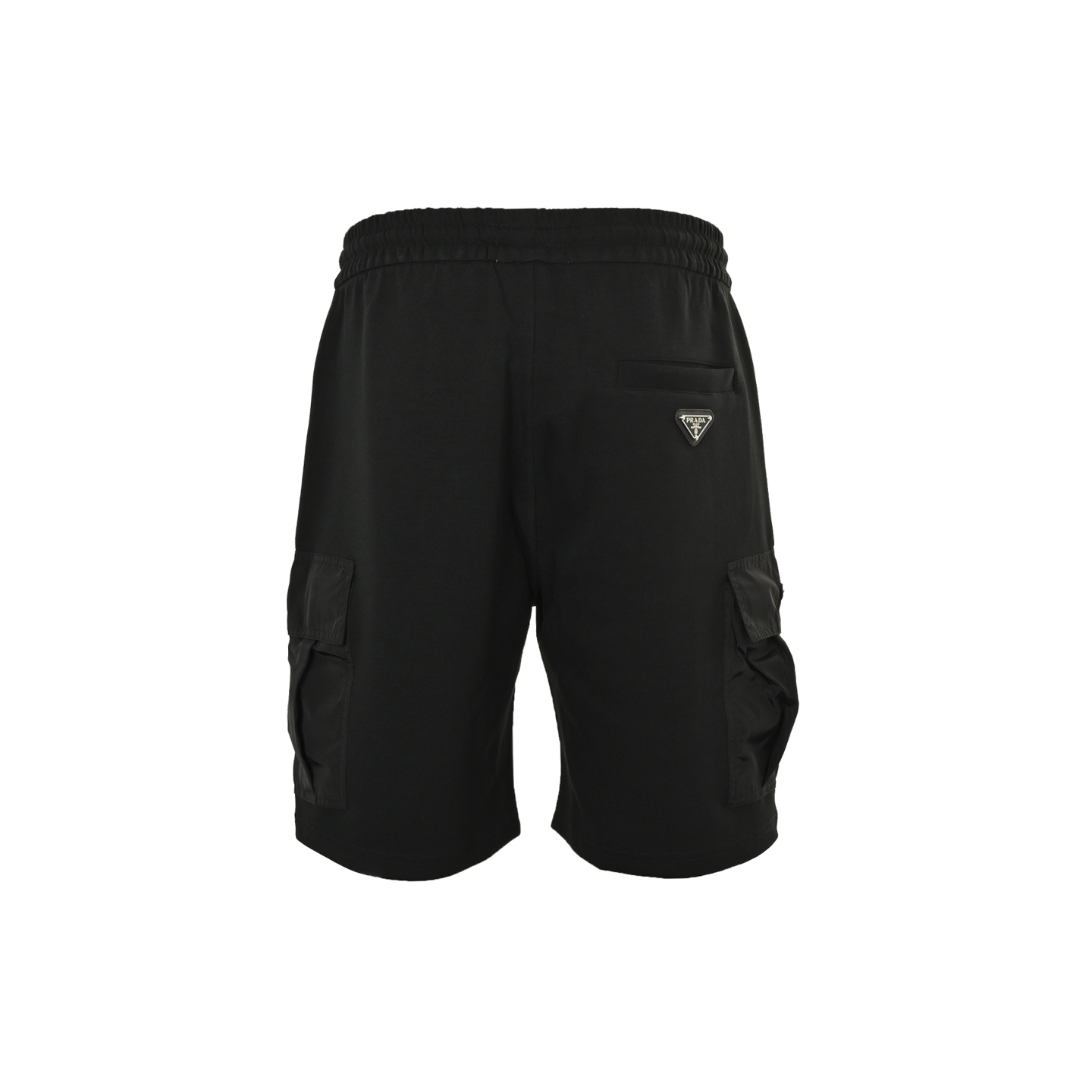 Prada 25ss triangle red rubber logo shorts