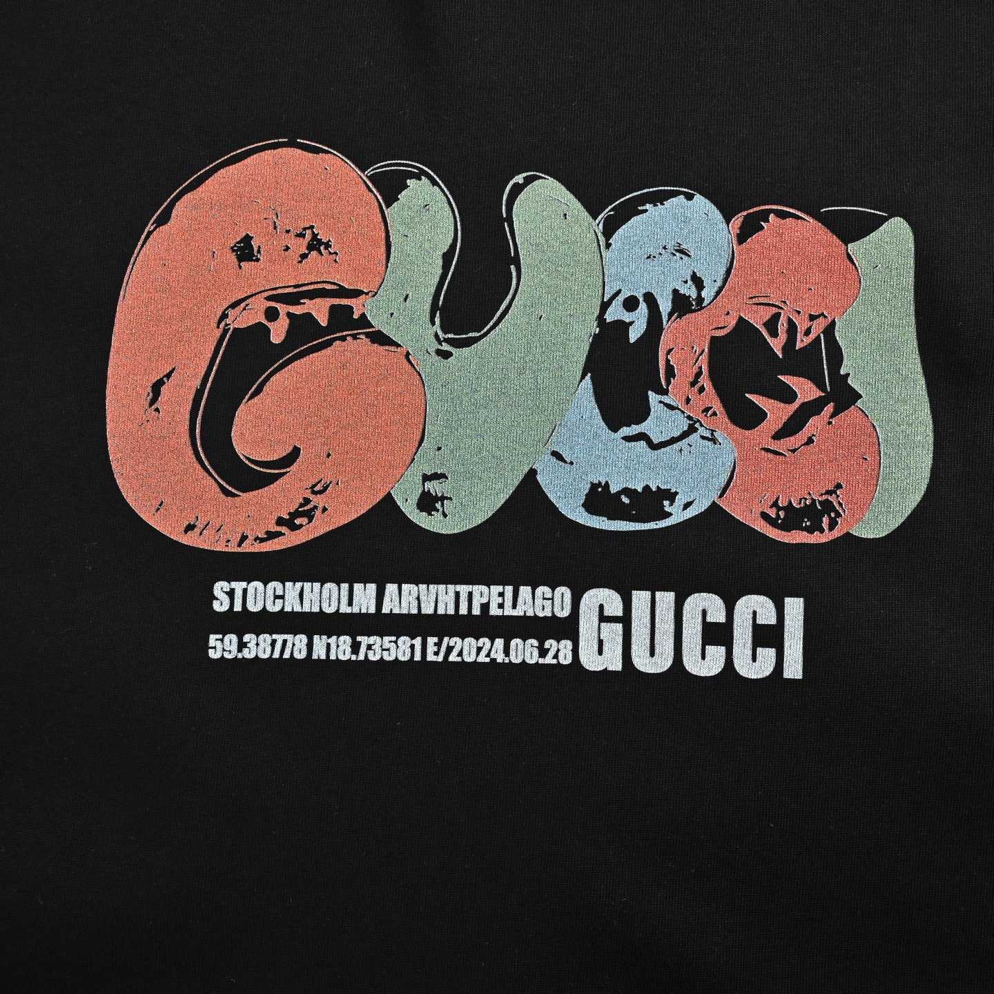 Gucci Letter Print Short Sleeve