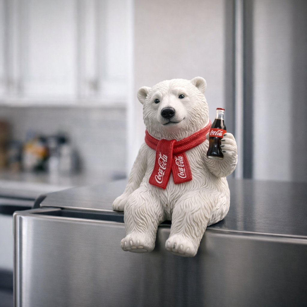 🥤Coca-Cola Polar Bear Desk Companion Resin Figurine