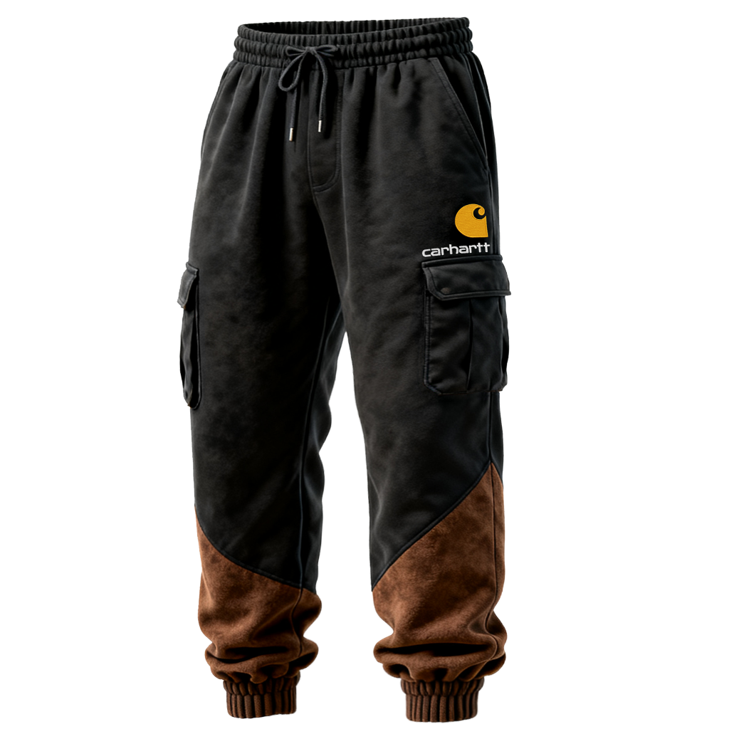 Carhartt Black Cargo Sweatpants with Brown Accents