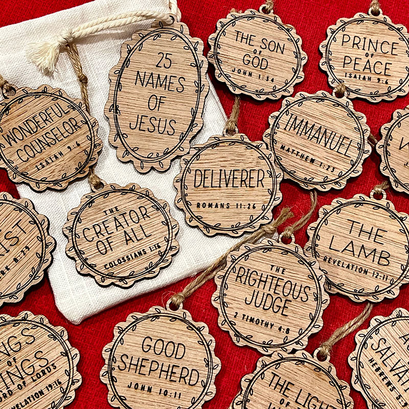 25 Names of Jesus Ornament Set