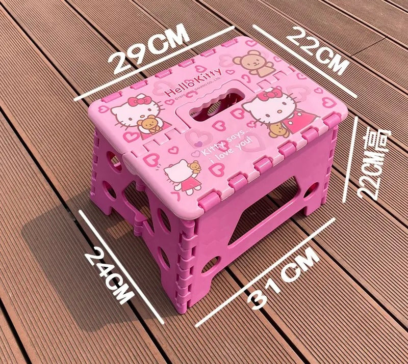 Hellokitty Laundry Folding Lightweight Step Stool is Sturdy Enough to Support Adults for Kitchen, Bathroom or Bedroom