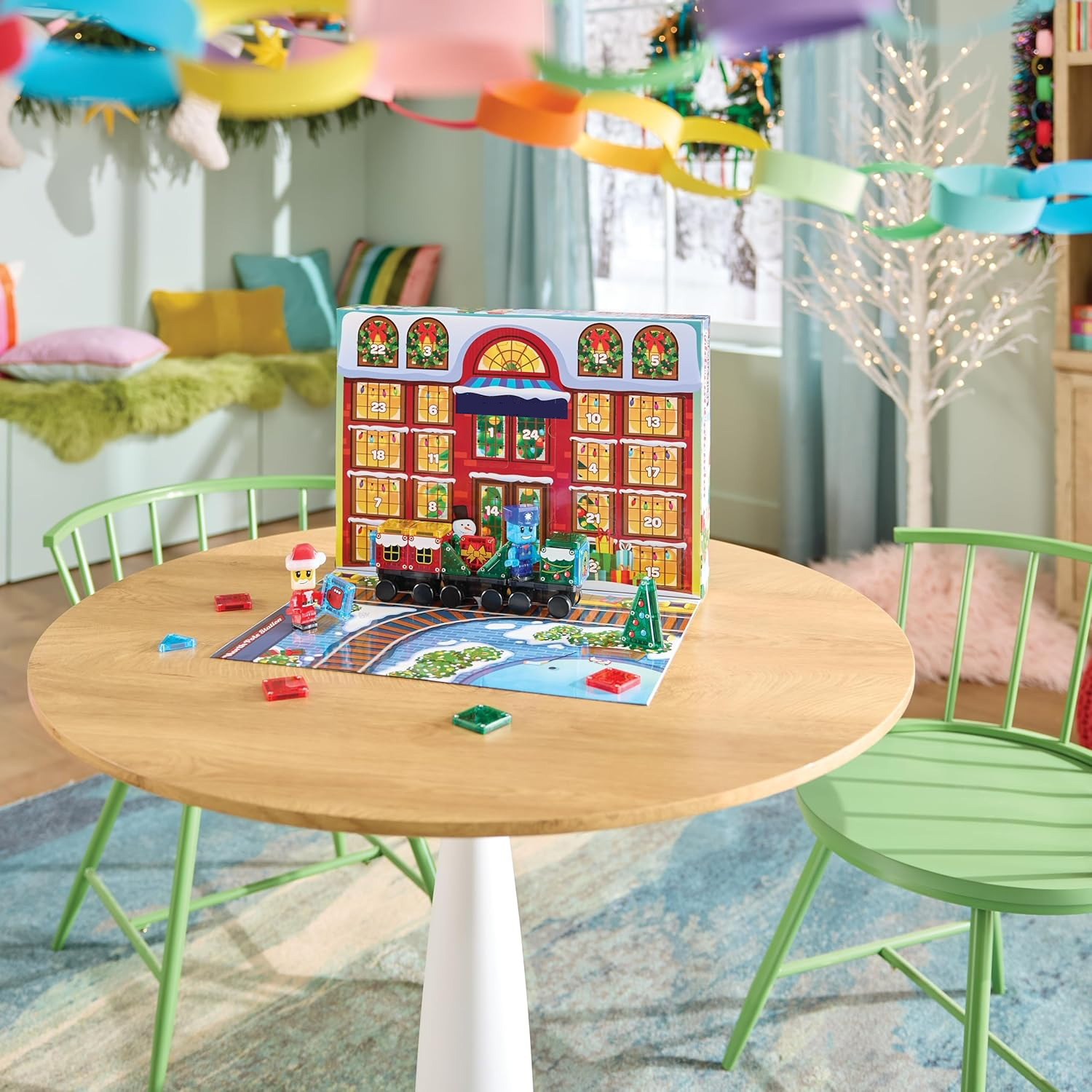 ✨Last Day 50% OFF✨MicroMAGS Advent Calendar 34-Piece Magnetic Construction Set