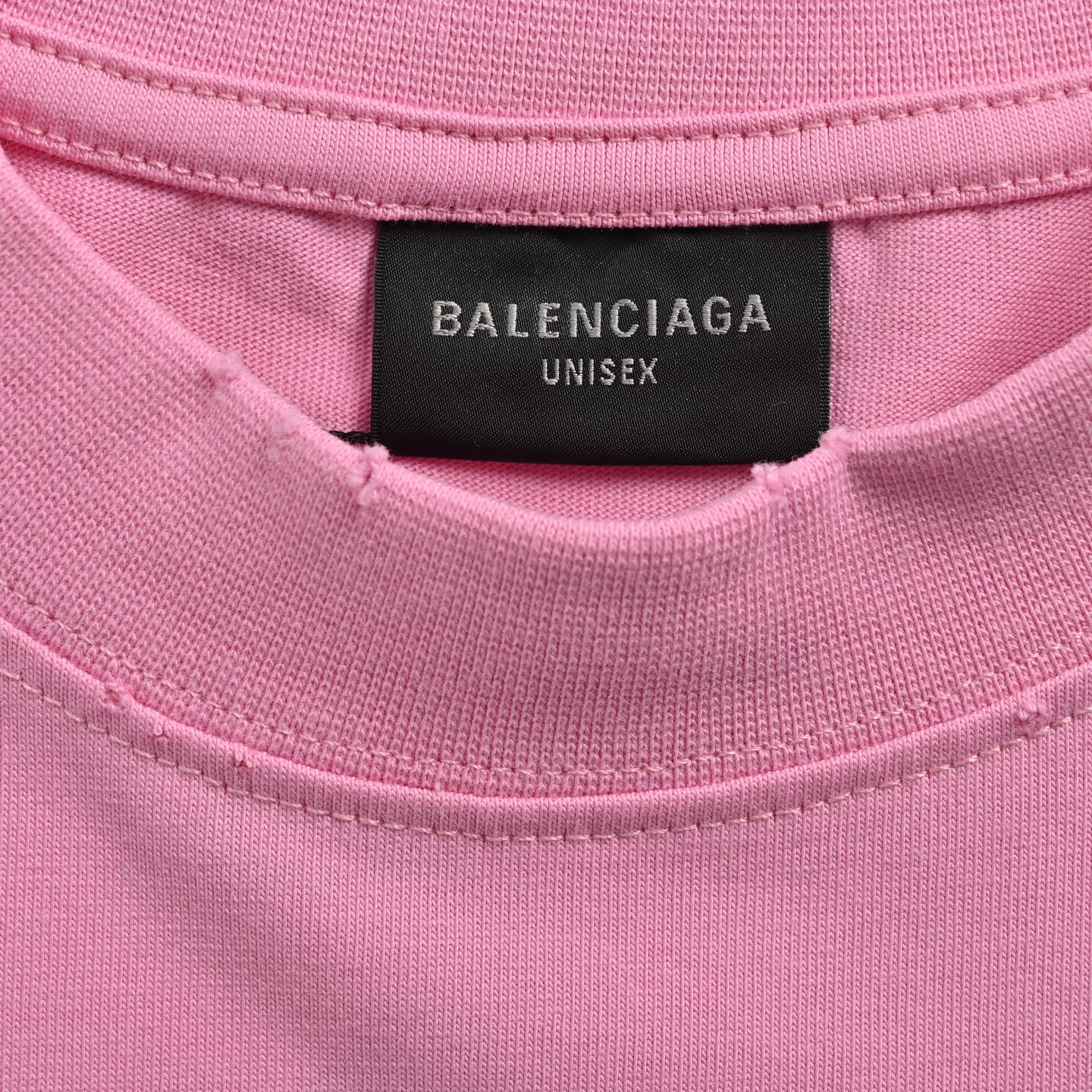 Balenciaga pink foam letter printing logo made of old short sleeves