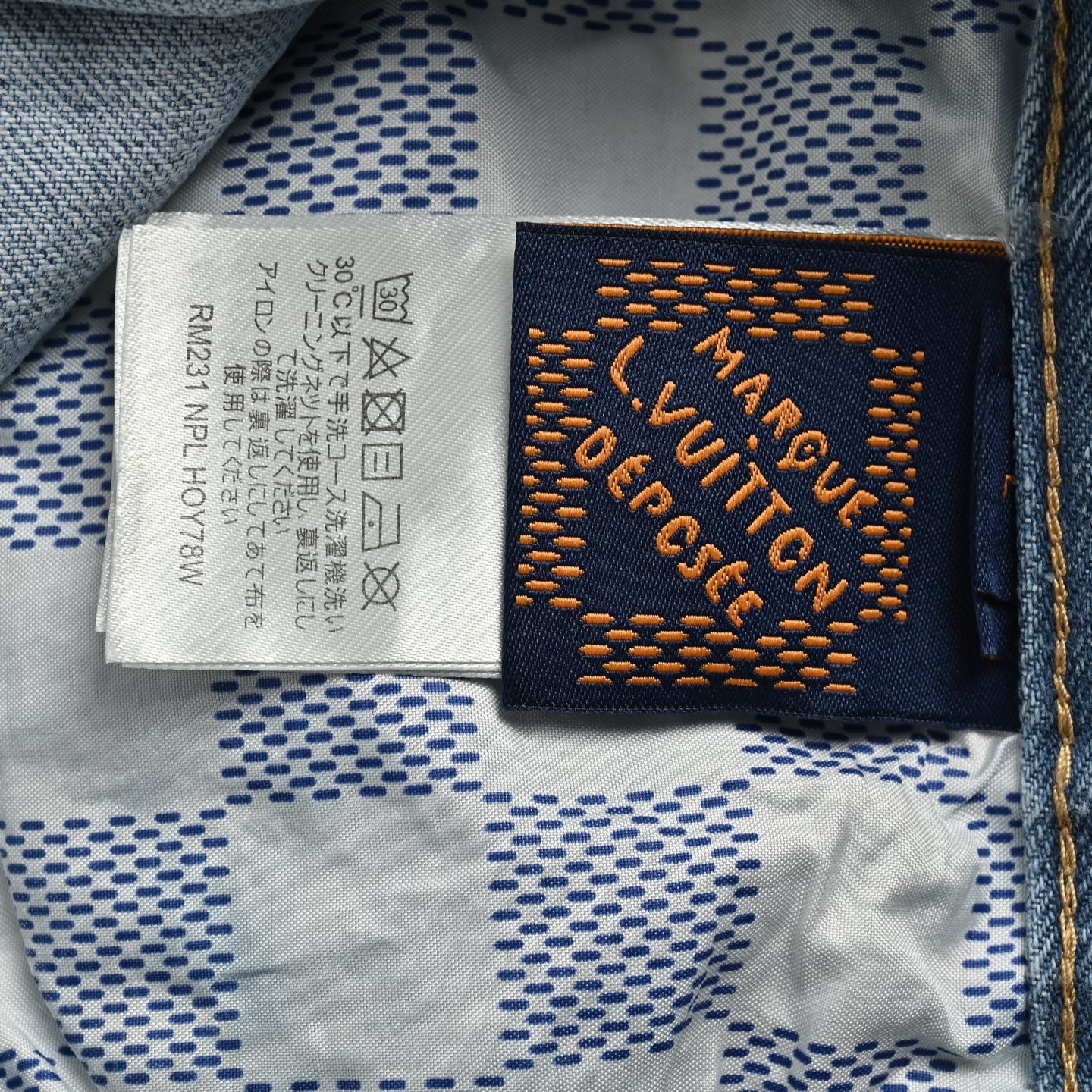 Louis Vuitton 25ss embroidered pocket denim shorts