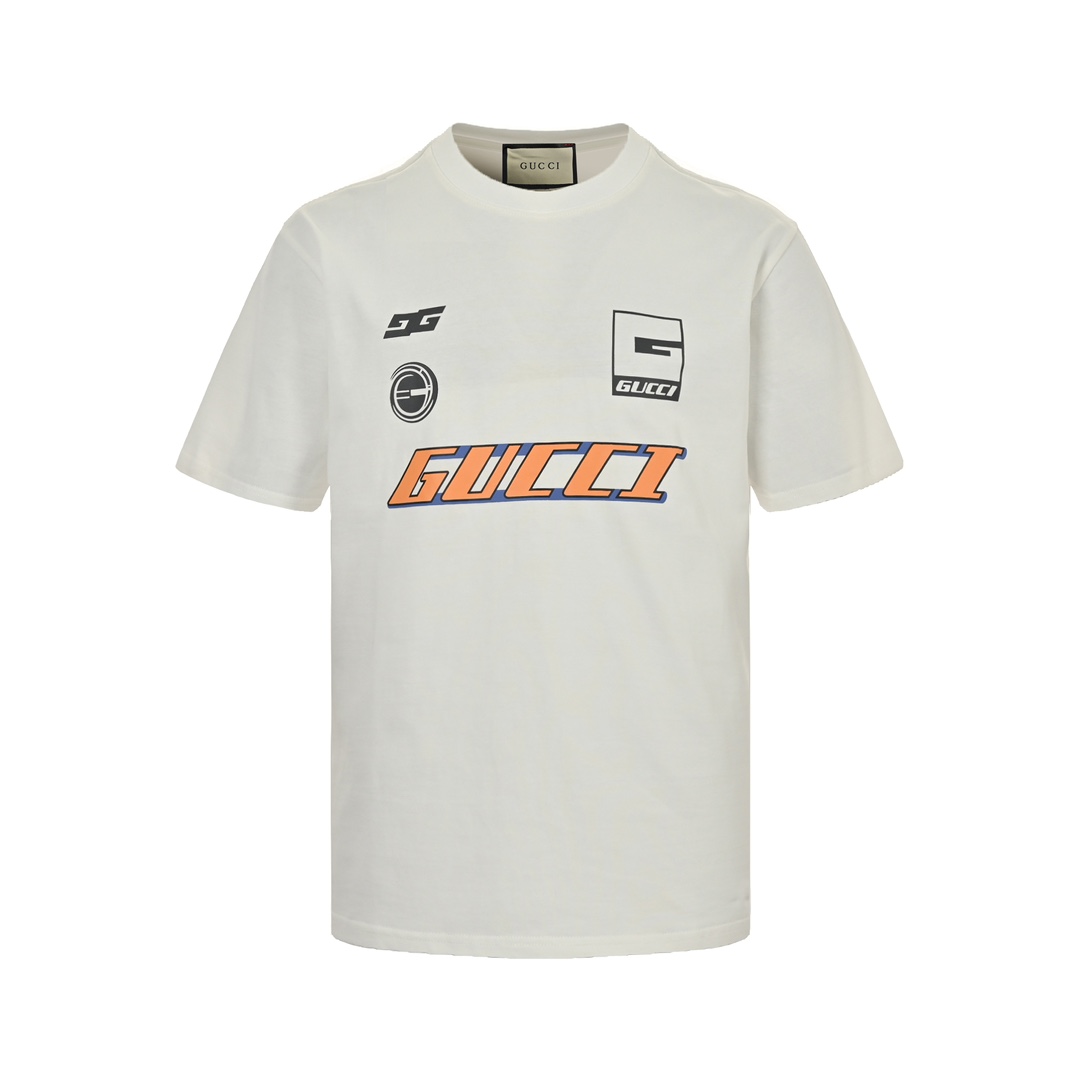 Gucci 24ss motorcycle print short sleeve