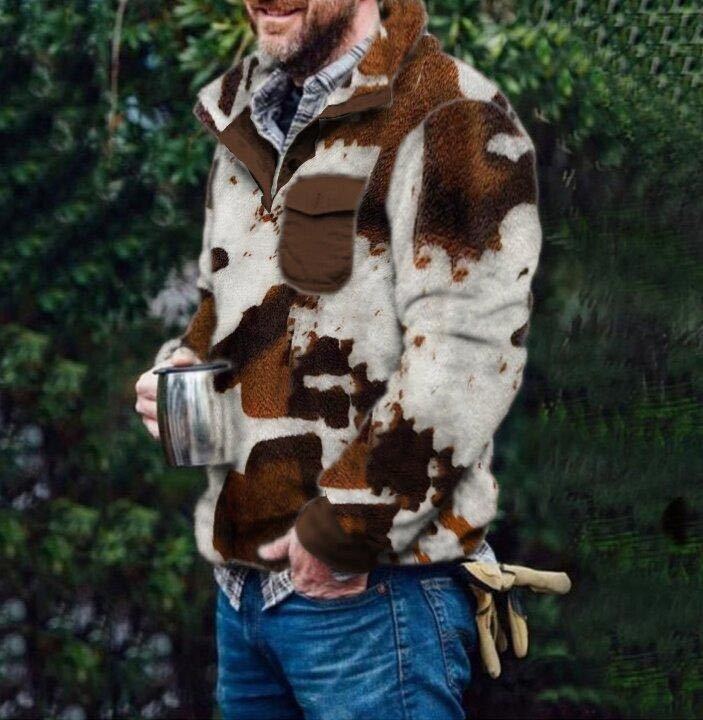 Milk Spotted Plush Coat Hoodie