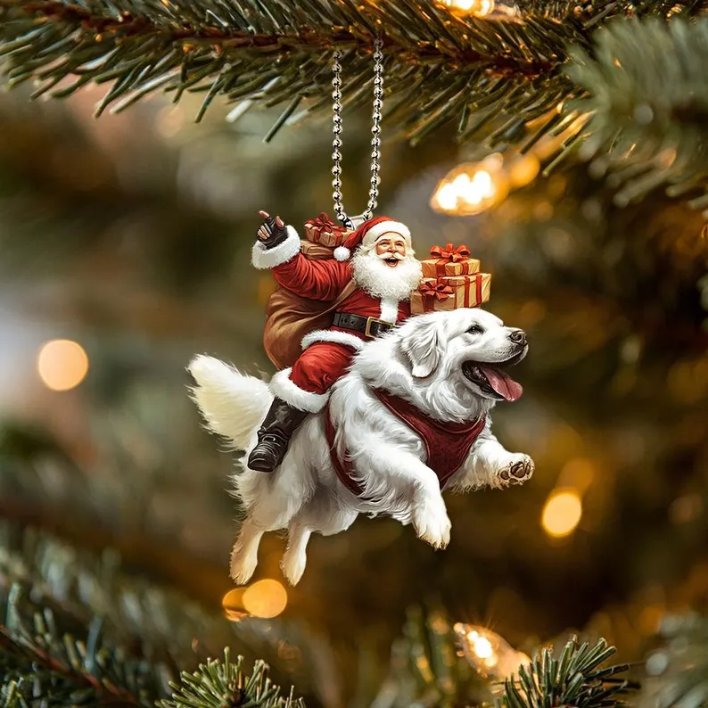 Santa and Animal Ornament