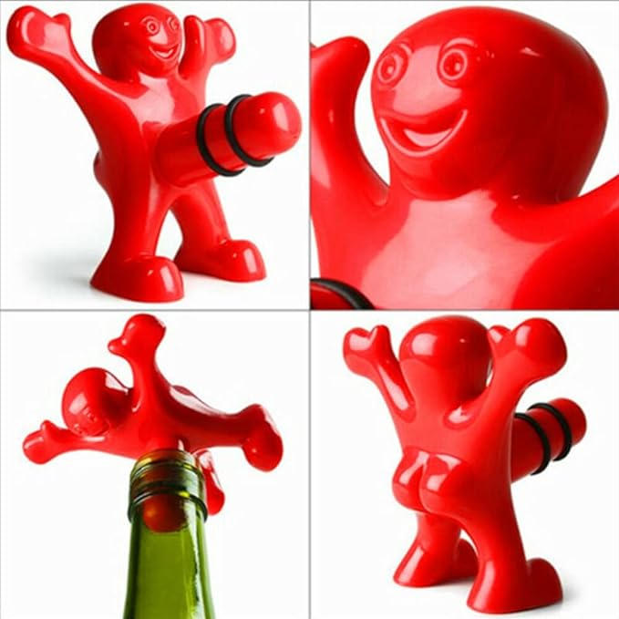 Funny Red Man  Wine Bottle Stopper Bottle
